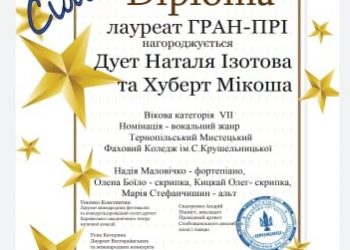 Тернополянка здобула подвійну перемогу на міжнародному конкурсі