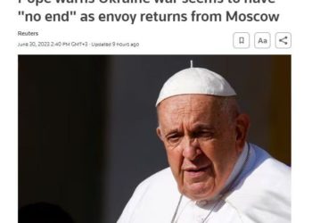 Папа Римський Франциск заявив, що війні в Україні, схоже, не буде кінця