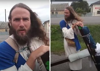 33-річний американець на імʼя Джимі пішки несе хрест з Варшави до Києва