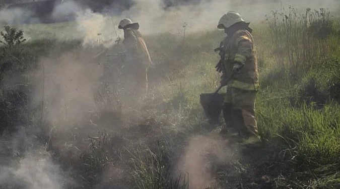 Рятувальники ліквідували пожежу сухої трави у селі Васьківці на Тернопільщині