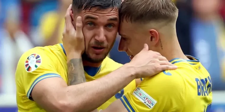 Збірна України перемагає Словаччину. Фото BBC