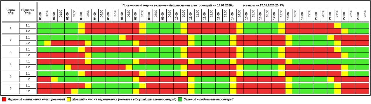 Графік 18 січня