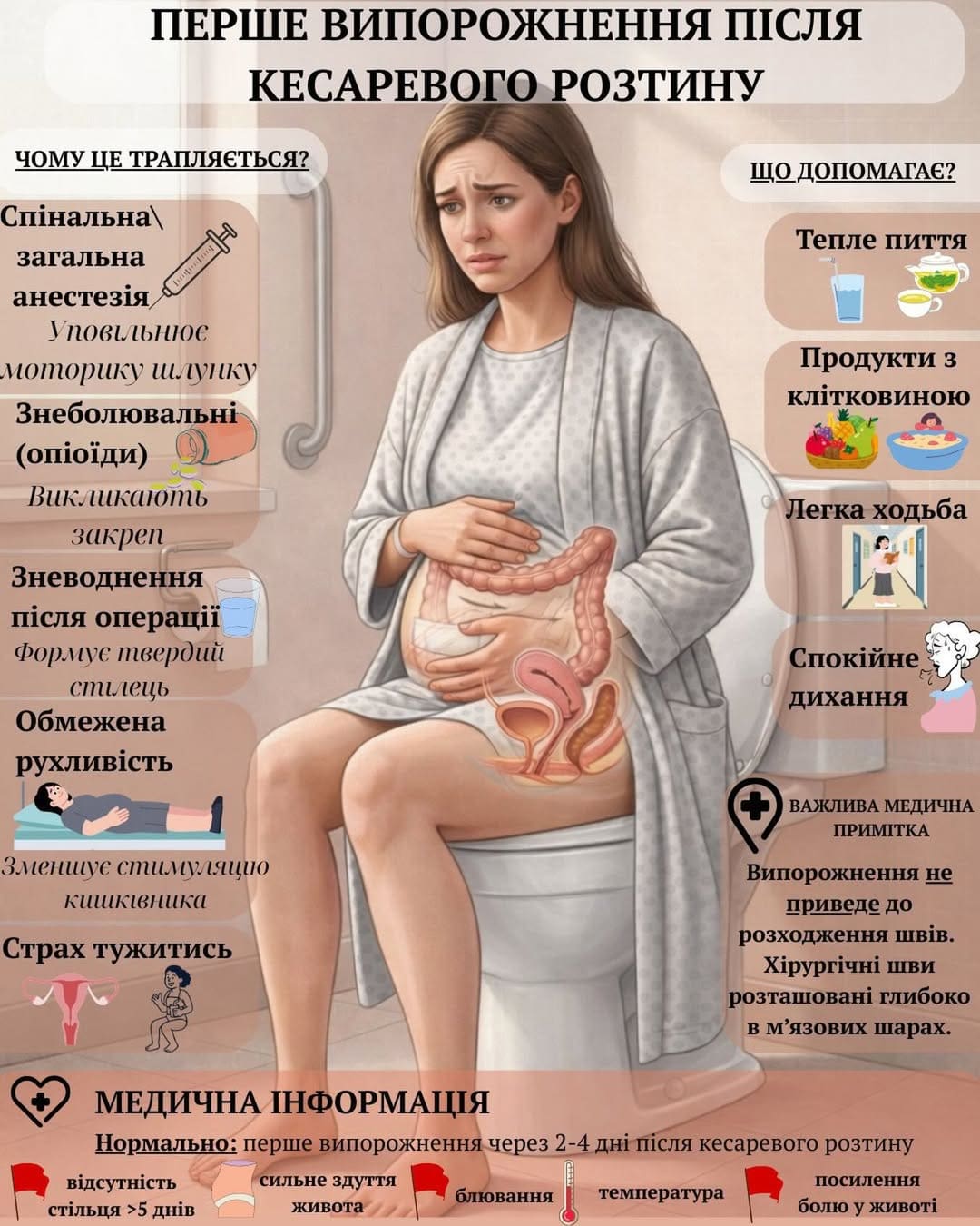 Тернопільська лікарка дала поради про перші дні після кесарського розтину