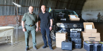 Сергій Надал передав 105 бригаді авто, квадрокоптери, спецтехніку