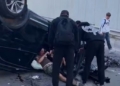 У Тернополі на Гаївському мості сталася масштабна ДТП: легковик Audi злетів зі шляхопроводу