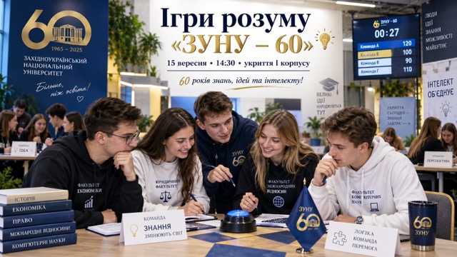 До 60-річчя ЗУНУ проведуть «Ігри розуму» для студентів